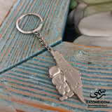Handalah & Palestine Map Keychain with Split Ring
