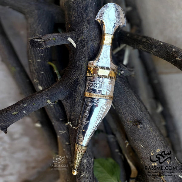 Personalized Brass and Silver Plating Arabian Dagger Straight - خنجر هدية