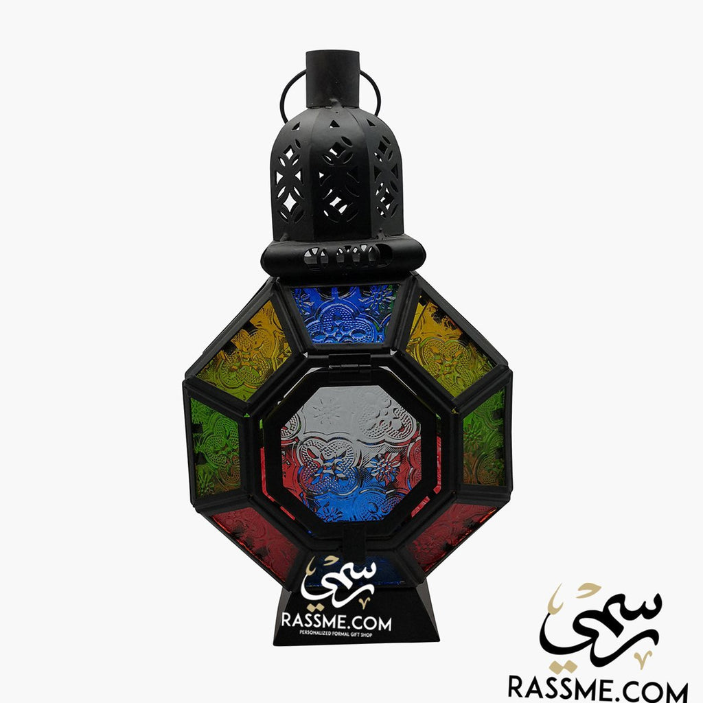 Octagon Large Arabian Ramadan Lantern Glass - Desk / Ceiling - Candle / Lamp