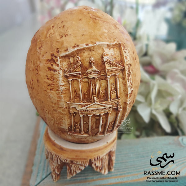 High Grade Resin Ostrich Egg Big Petra Stand Office Decor