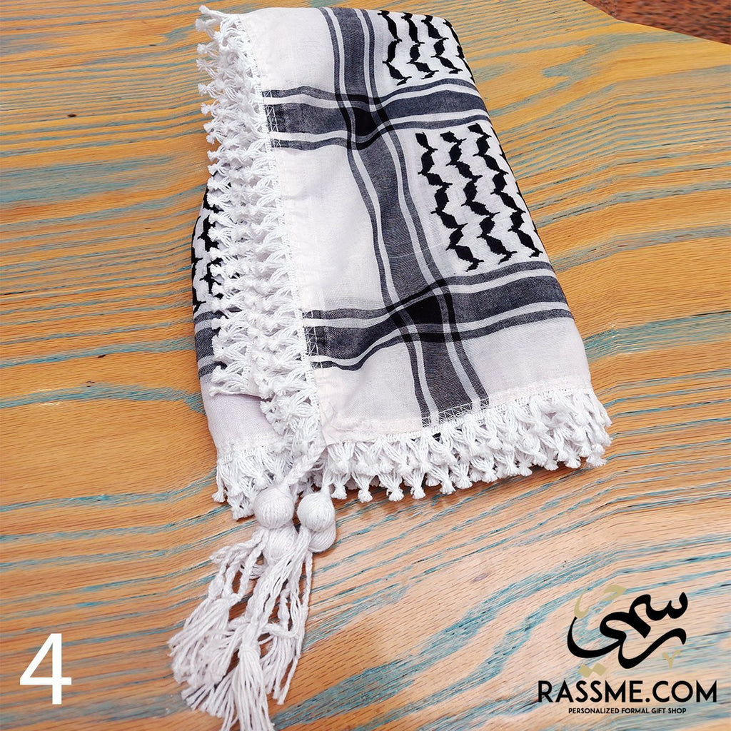 Shemagh-Original Black and White Palestinian scarf-Rajaeen