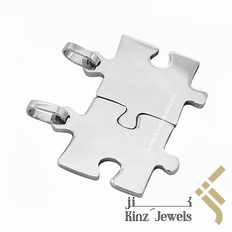 Personalized Silver Puzzle Pendant