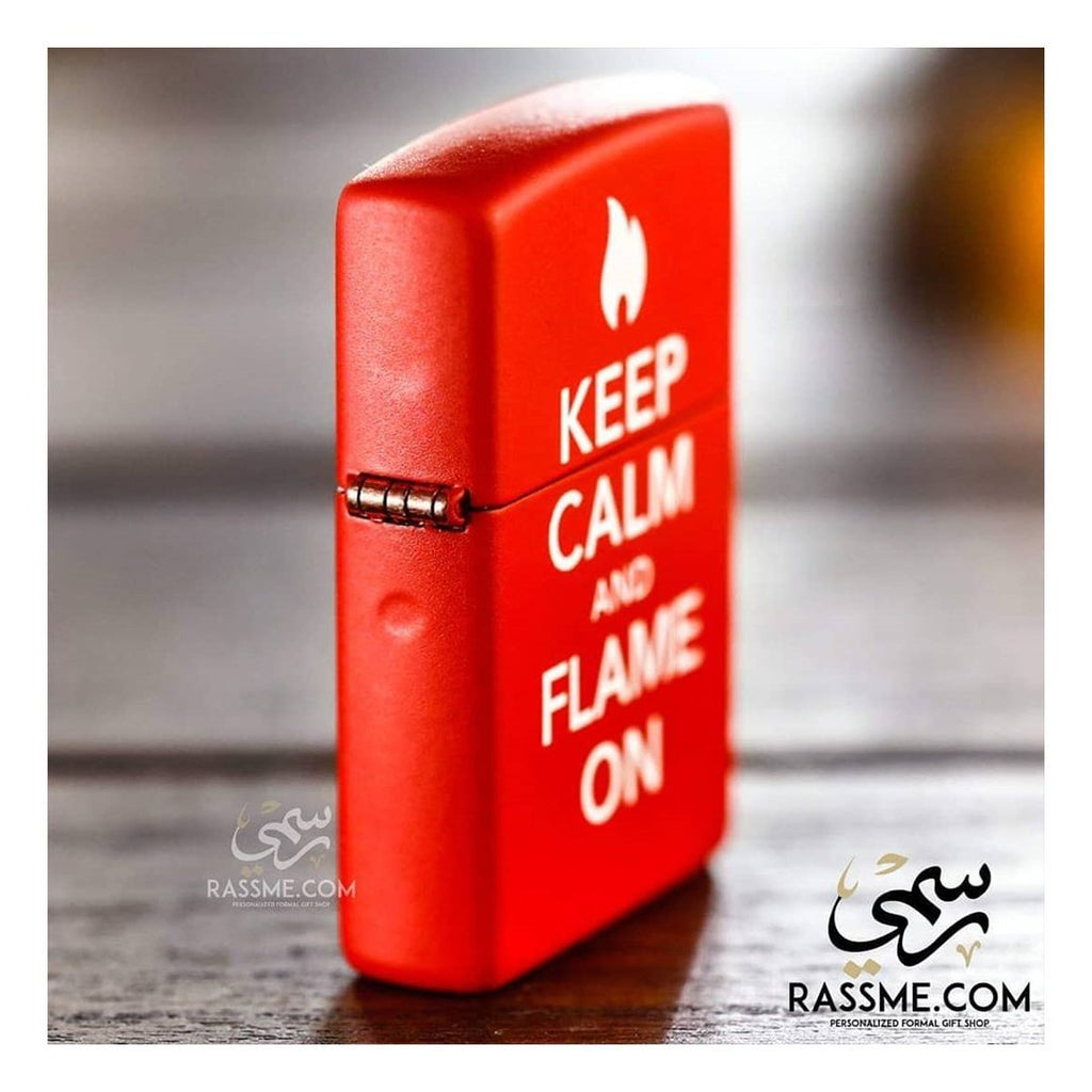 Personalized Zippo Lighters In Jordan - Red Keep Calm And Flame On