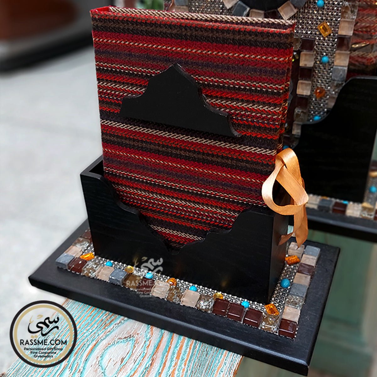 Customized Premium Wooden Mosaics Stand with Quran