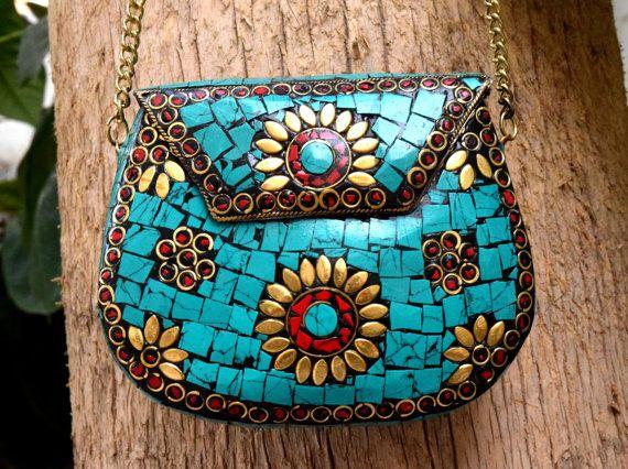 Handmade Gemstone Bag Purse