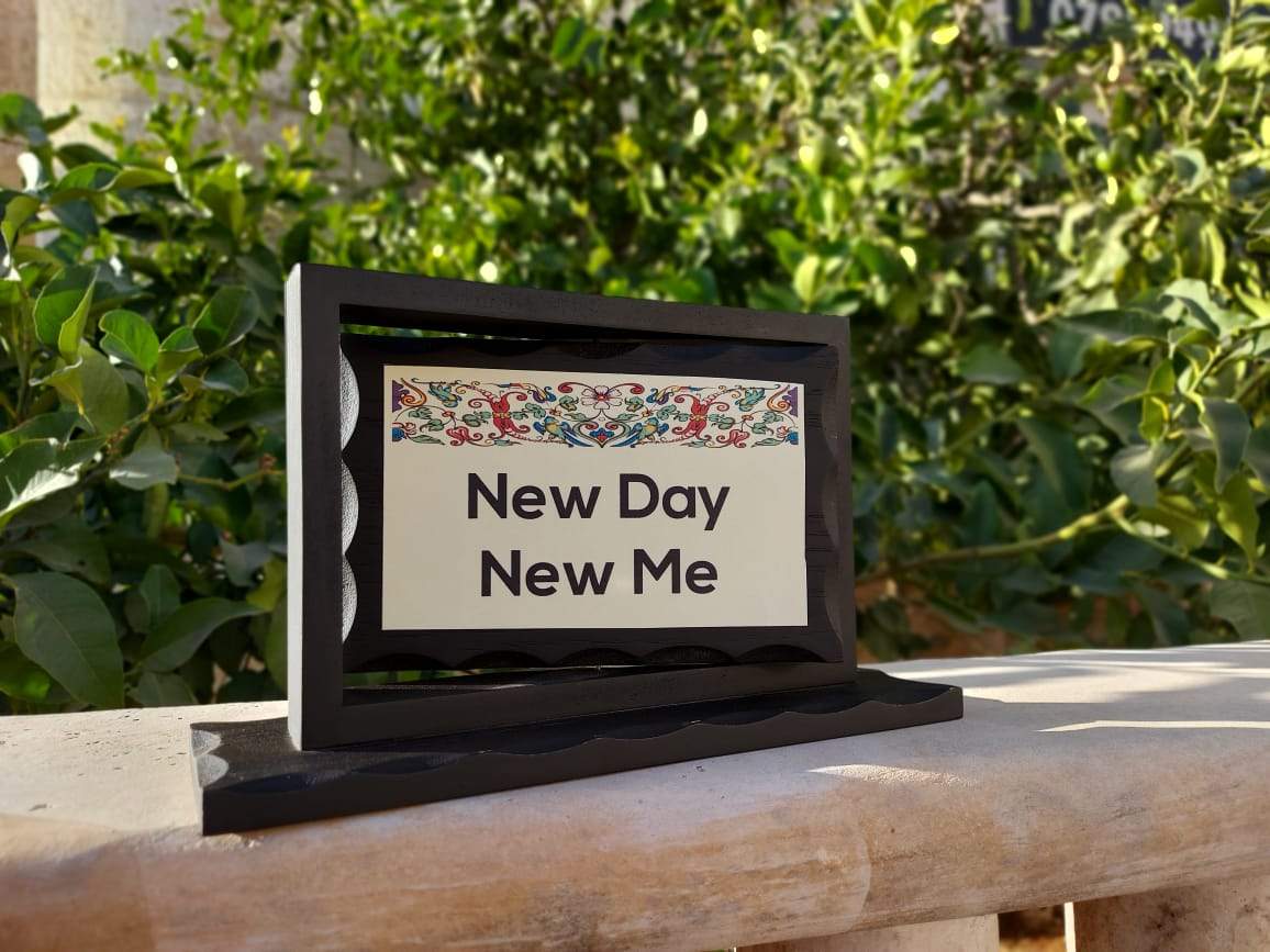 Rotatable Desk Wooden Name - Two Face