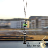 Kinz Silver Car Mirror Hanging or Keychain Mint Glass Protective Capsule - The Throne Verse