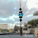 Kinz Silver Car Mirror Hanging or Keychain Black Sea Protective Capsule - The Throne Verse