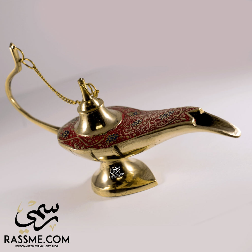 Aladdin Magical Lamp Brass & Enamel Colors - Free Engraving