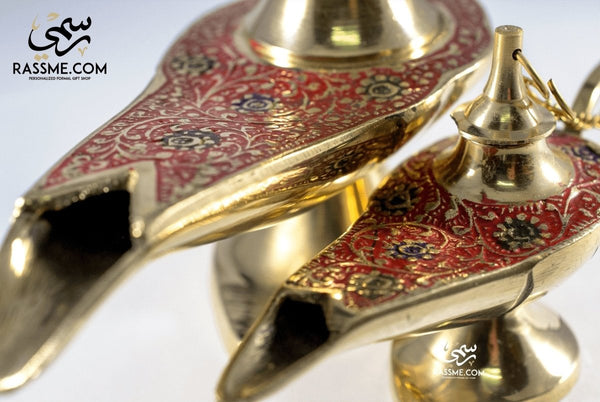 Aladdin Magical Lamp Brass & Enamel Colors - Free Engraving