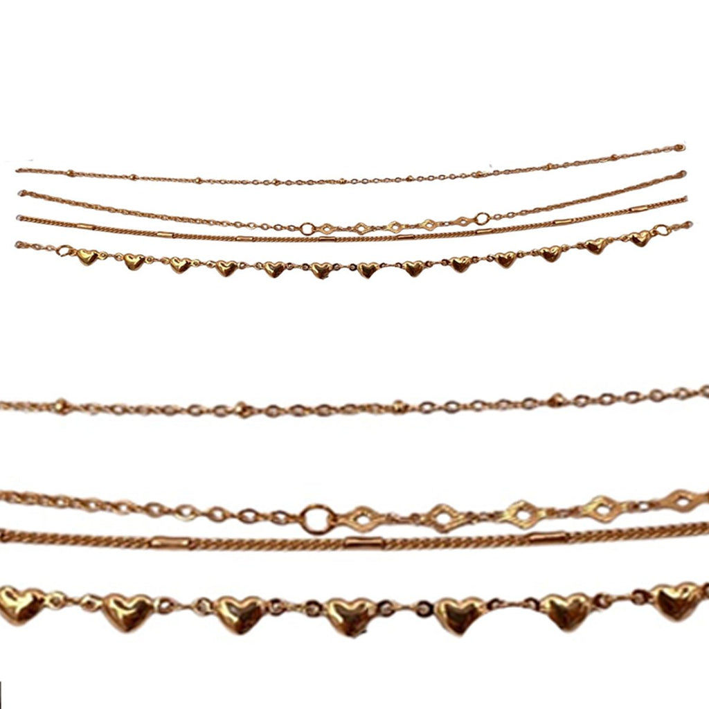 Anklets Collection Set Gold Plated