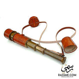 Antique Leather Solid Brass Telescope - Free Engraving