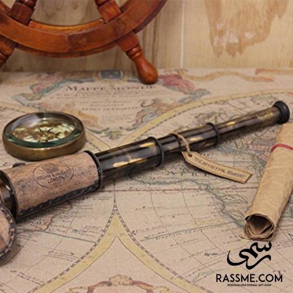 Antique Leather Solid Brass Telescope - Free Engraving