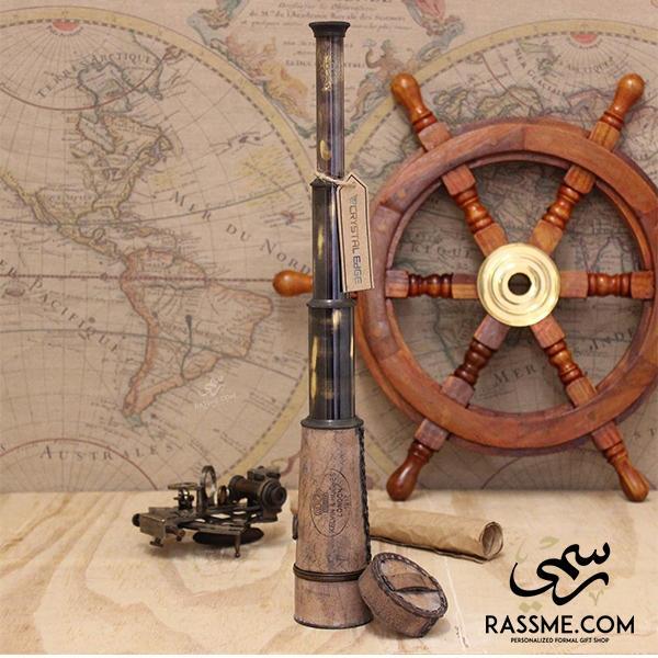 Antique Leather Solid Brass Telescope - Free Engraving