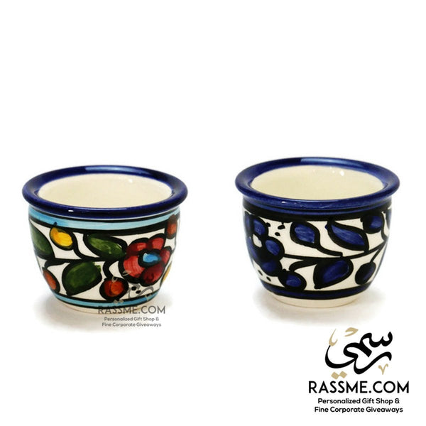 Arabian Coffee Cups Made in Palestine Hand Painted Palestinian Ceramic