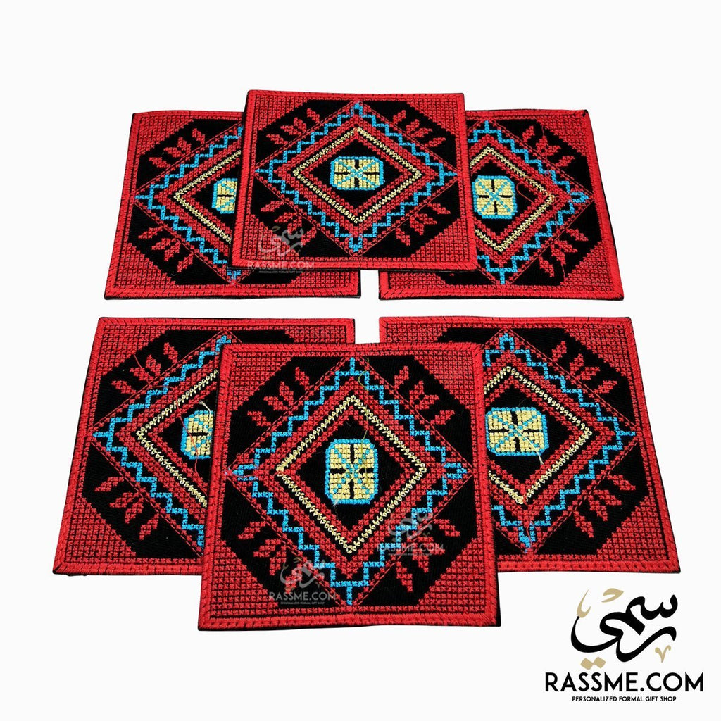 Arabian Embroidery Coaster Rug Set - 6pcs