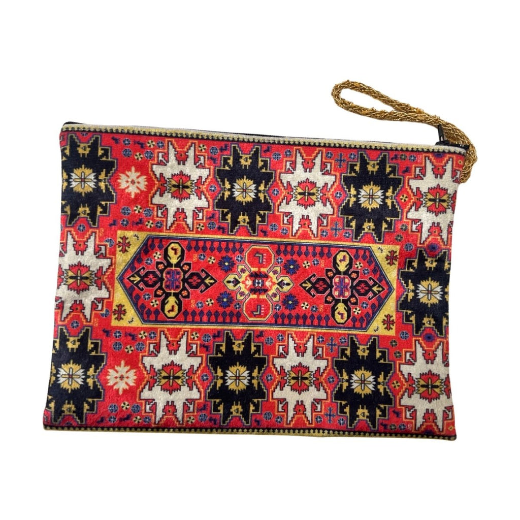 Arabian Sadu Style Slim Zipper Purse, Bohemian style Moroccan Bag