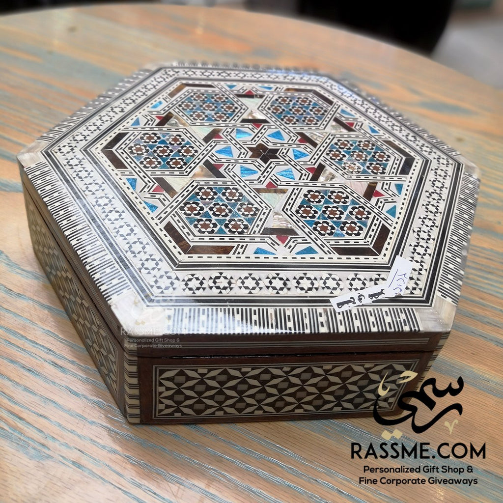 Wooden Arabesque Handcrafted Hexagon Box
