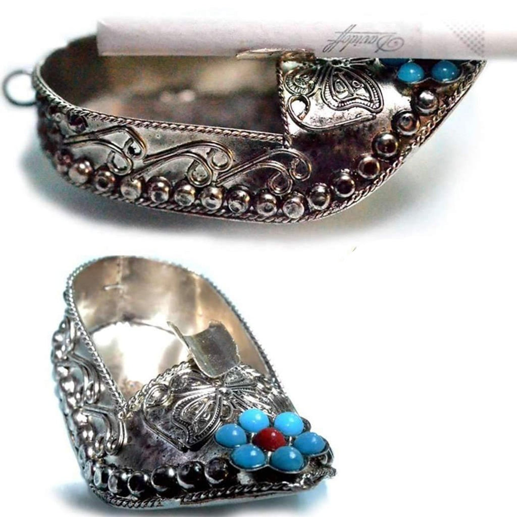 Ashtray Znoobah White Metal with Gemstones