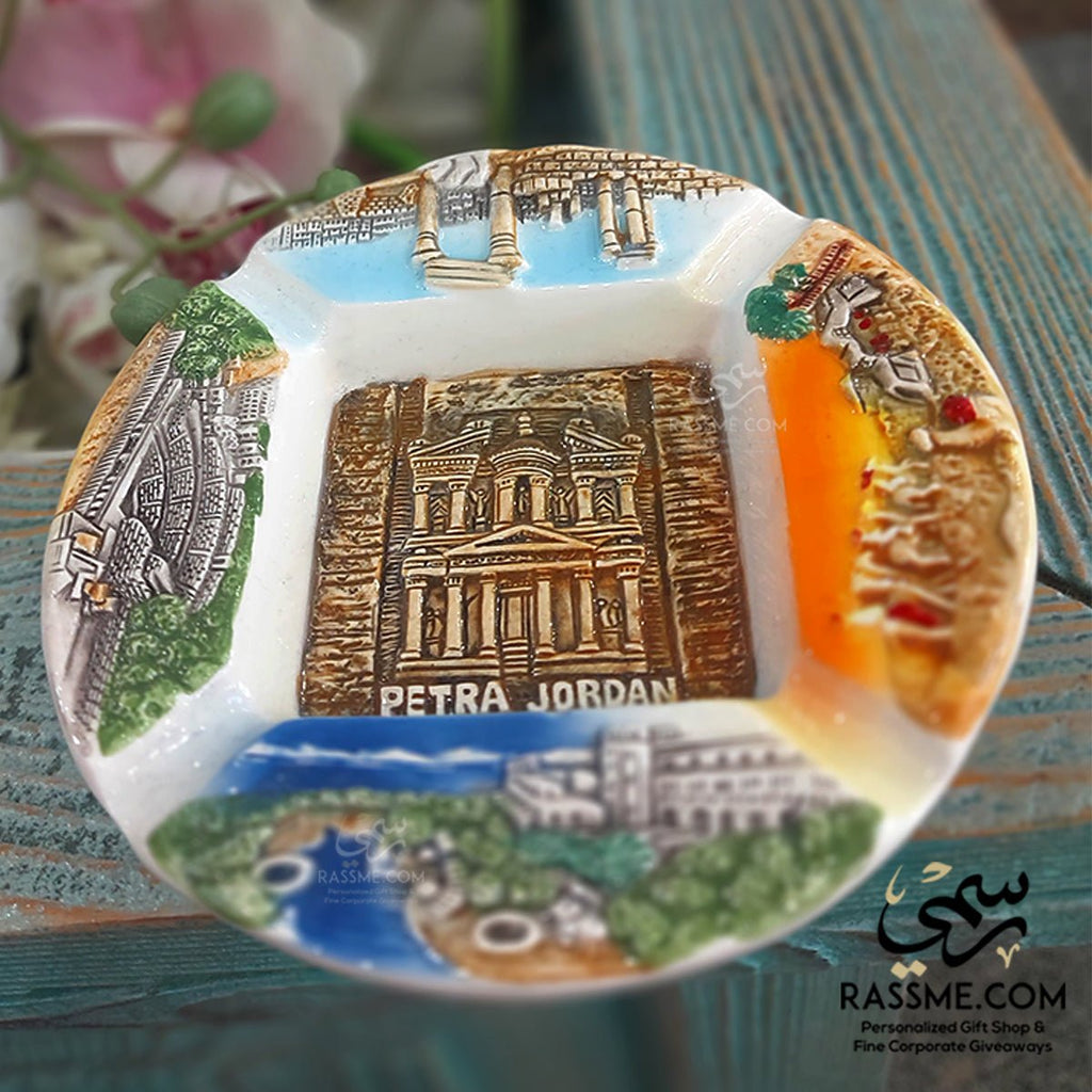Ceramic Colored Ashtray Jordan Souvenirs 3d Petra