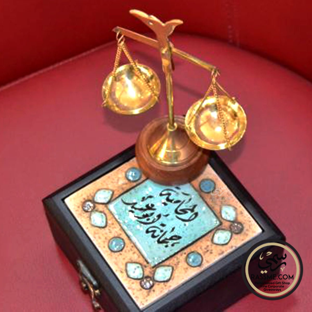 Law Justice Brass Balance With Personalized Box Set Gift for Lawyer