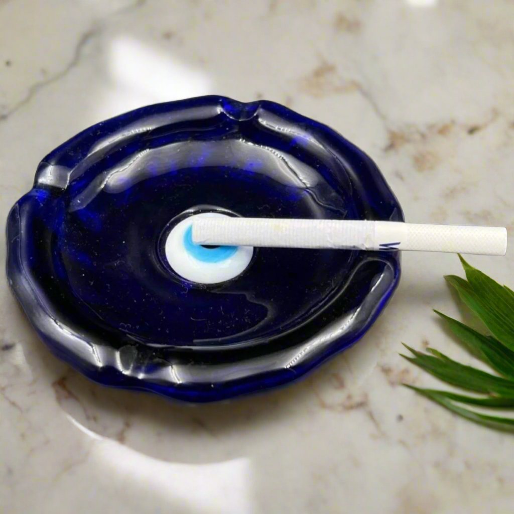Round Cobalt Blue Eye Ashtray