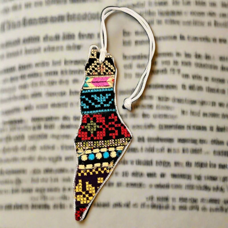 Bookmark Handmade Tatreez Embroidery Palestinian Map