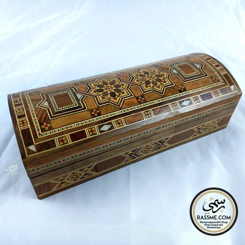 Handcrafted Mosaics Box with Mother Of Pearl Curved Rectangle