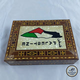 Handcrafted Mosaics Box with mother of pearl Palestine Map