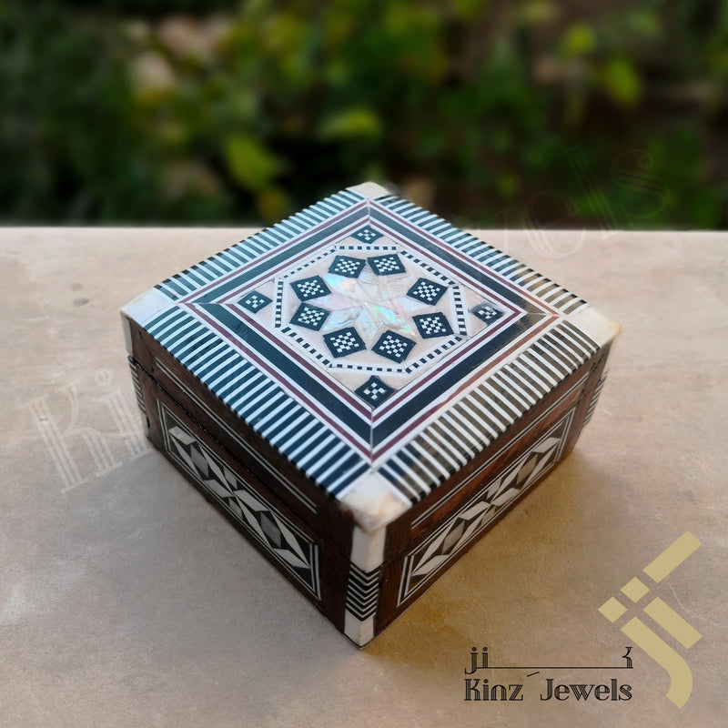 Handcrafted Arabsic Mosaics Mother Of Pearl Shell Box