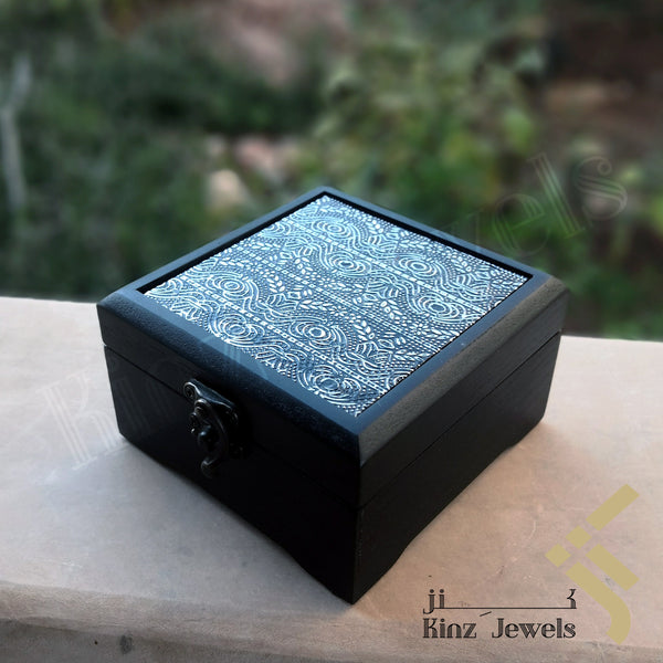 Personalized Metallic Antique Pattern Wooden Box