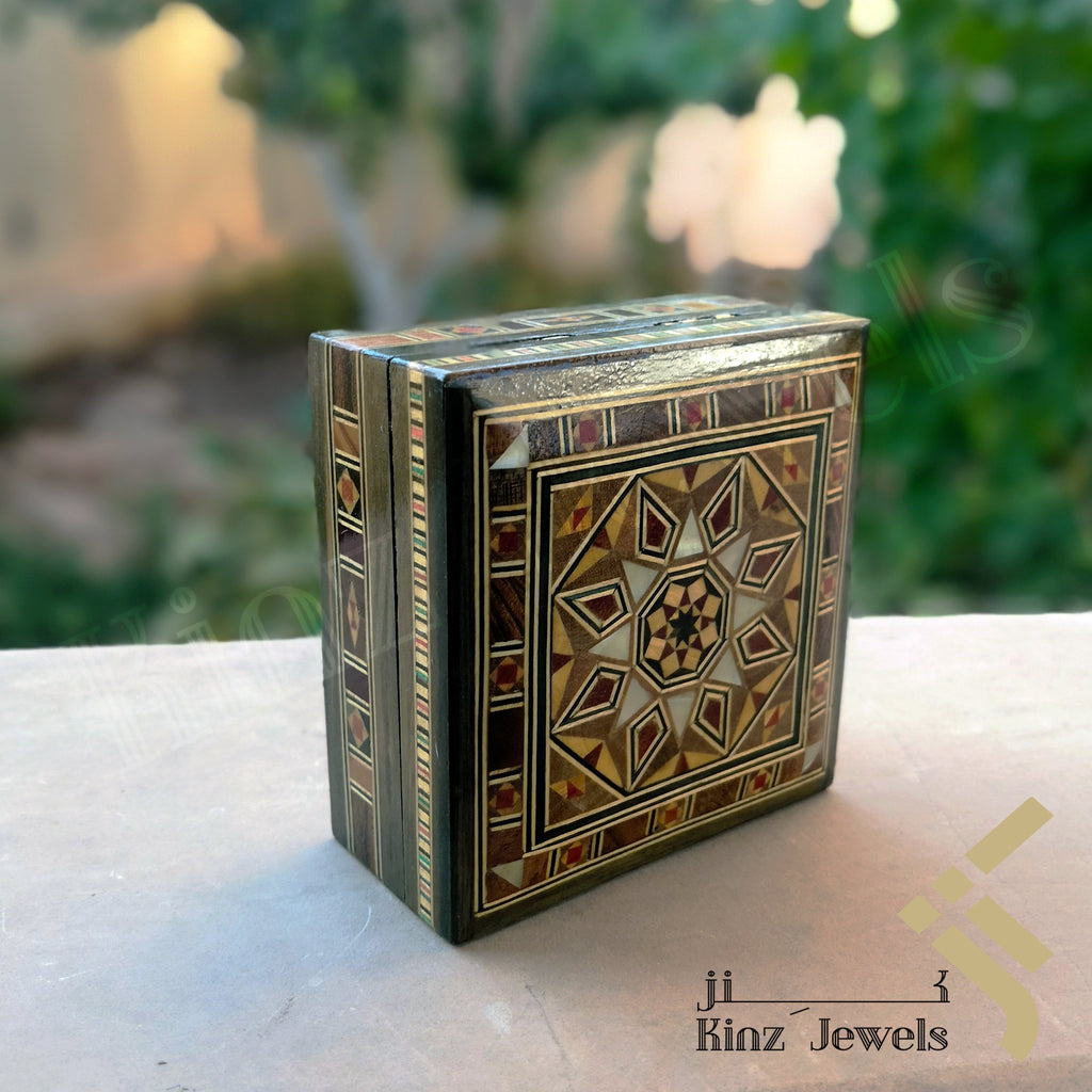 Handcrafted Brown Mosaics with Mother Of Pearl Box