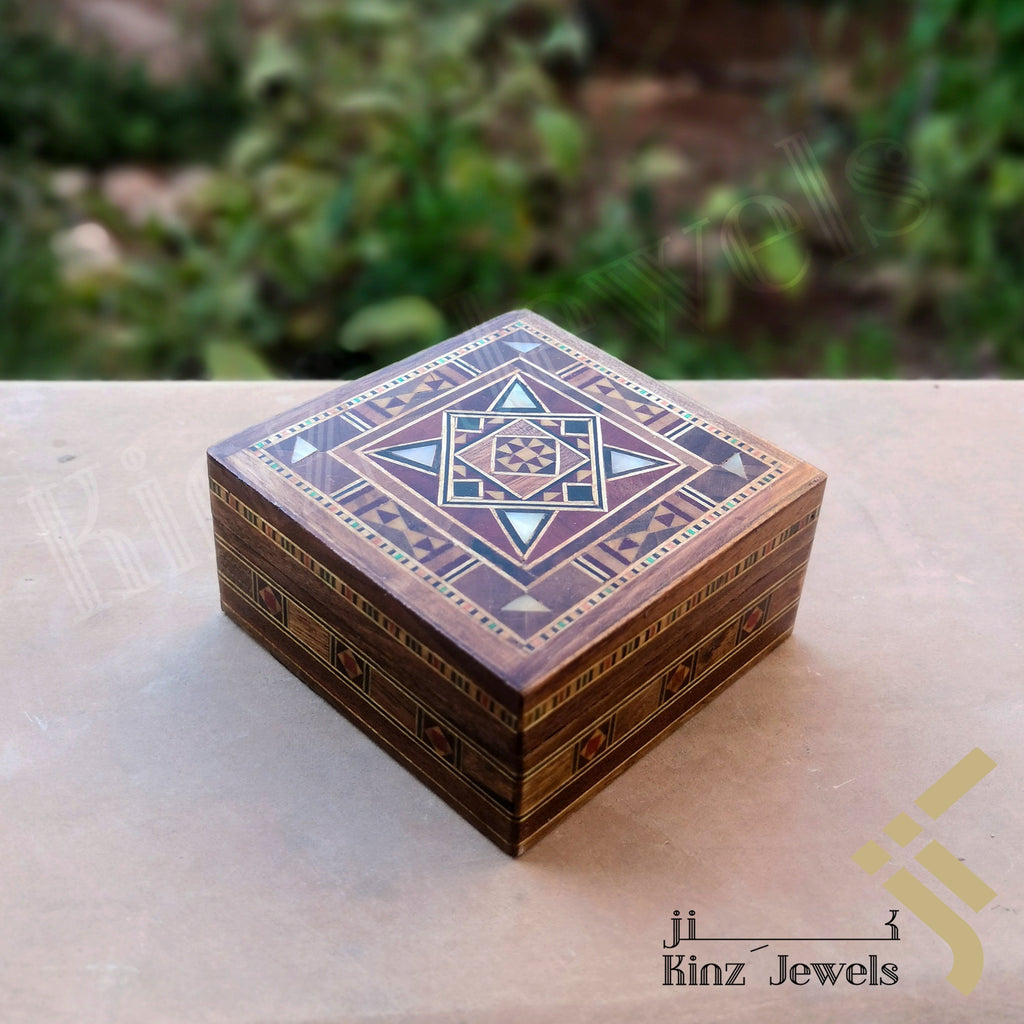 Small Handcrafted Mosaics with Mother Of Pearl Box