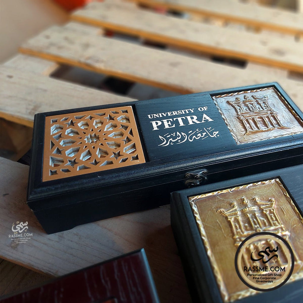 Handcrafted Wooden Box with Brass Petra
