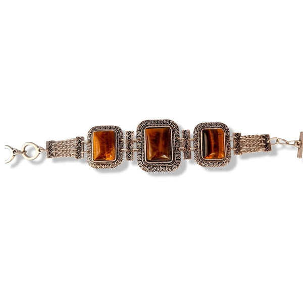 Bracelet Tiger's Eye Silver Plated
