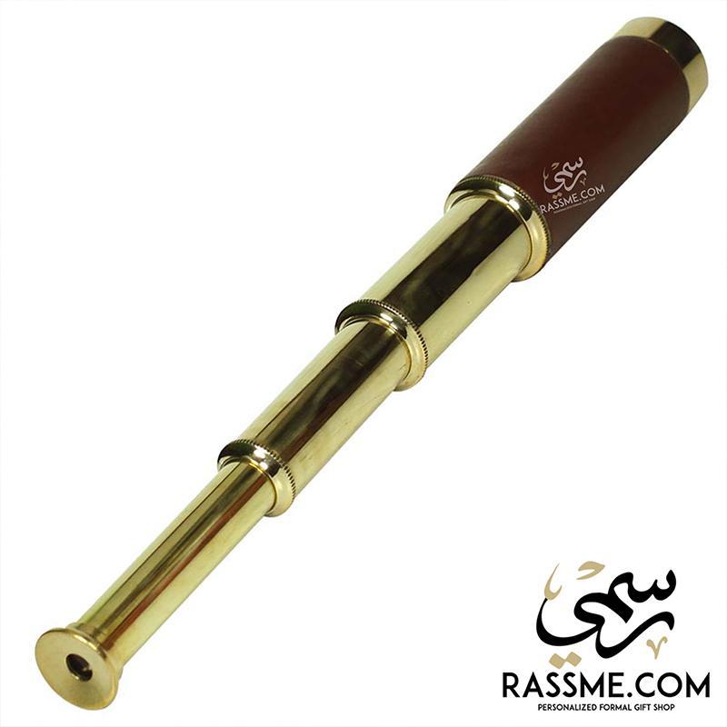 Solid Brass Telescope Leather Portable - Free Engraving