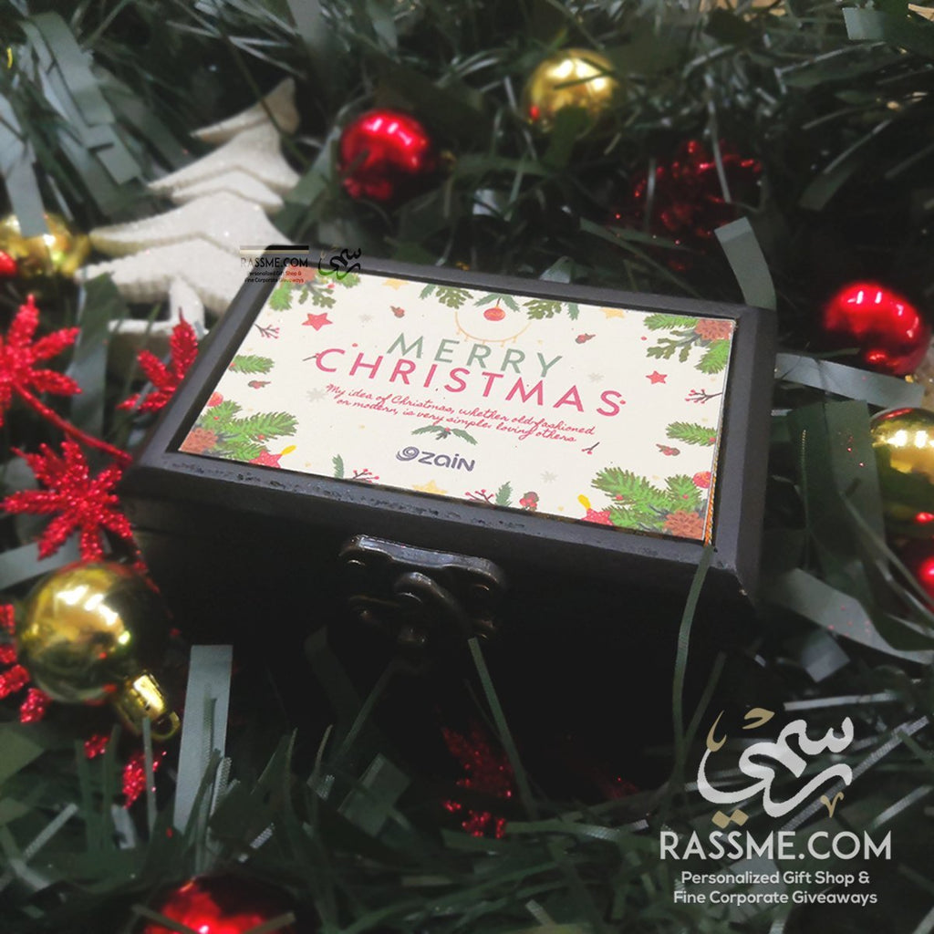 Christmas Personalized Wooden Business Card Box