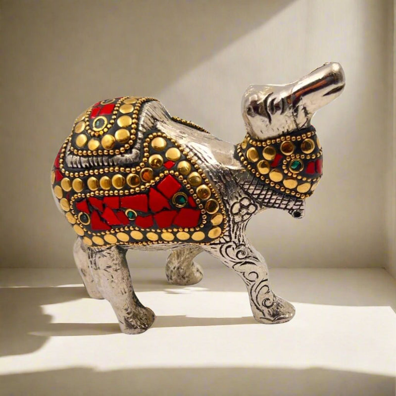 Camel Gemstone with White Metal and Brass