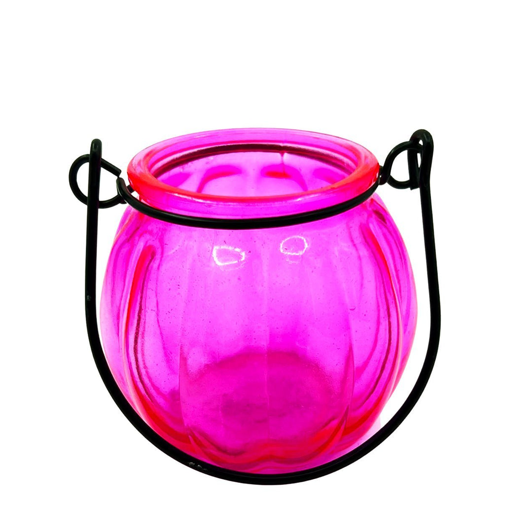 Candle Holder Pink Glass