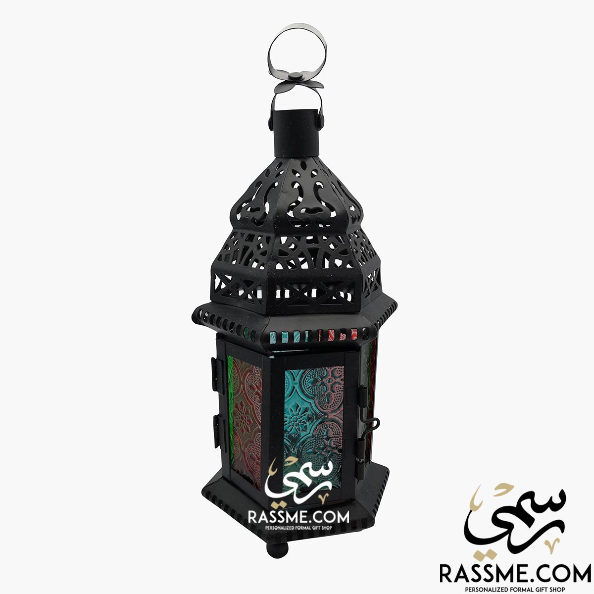 Candle Regular Arabian Glass Lantern Desk