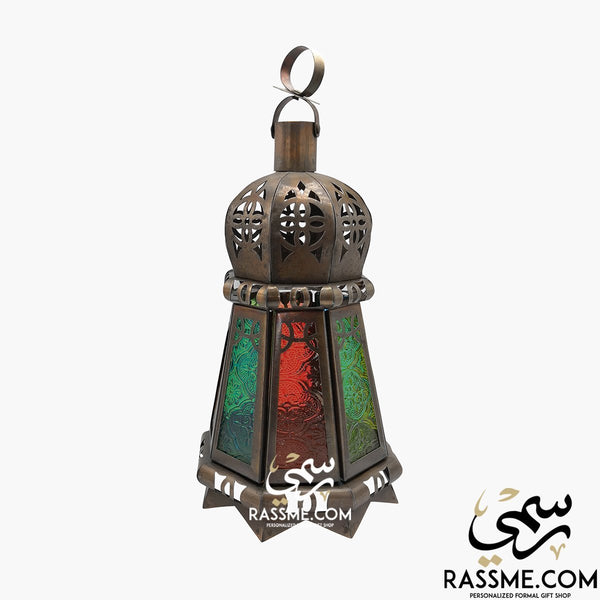 Candle Regular Arabian Glass Lantern Desk