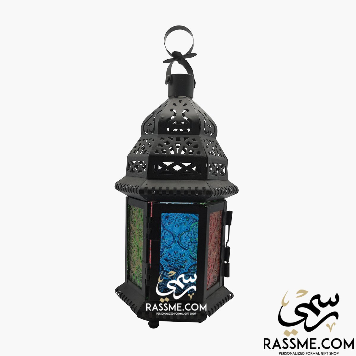 Candle Regular Arabian Glass Lantern Desk
