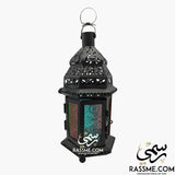 Candle Regular Arabian Glass Lantern Desk