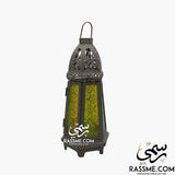 Candle Tower Blue And Green Glass Ramadan Lantern Desk