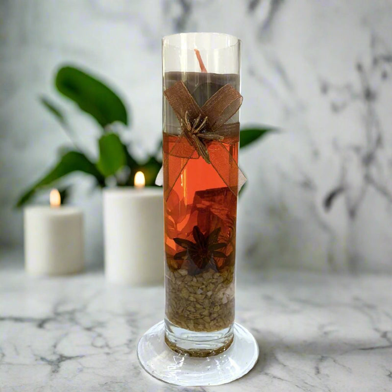 Personalized Candle Glass Brown Gel