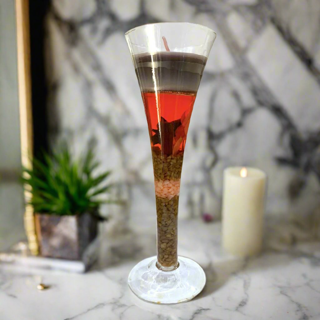 Personalized Candle Brown Gel Glass