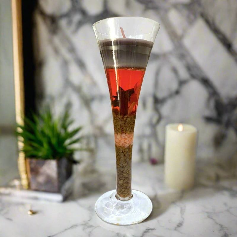 Personalized Candle Brown Gel Glass