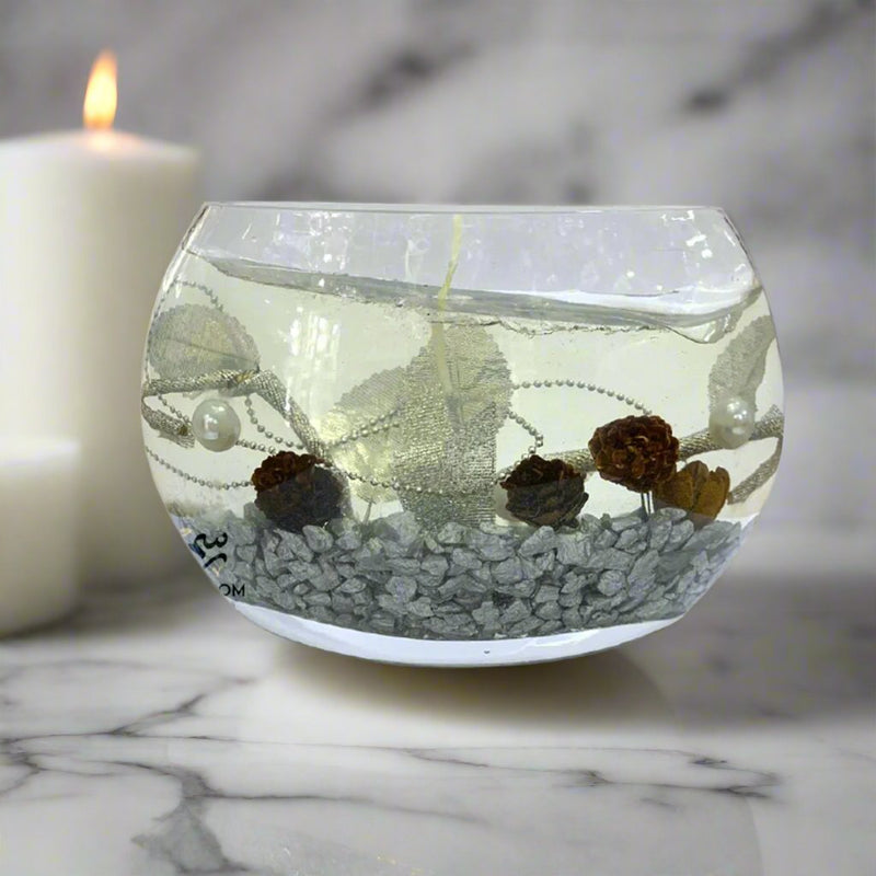 Personalized Candle Silver Gel Glass