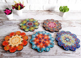 Ceramic Coaster Wall Dishes, Ceramic Tile Trivet, Hot Pad, Kitchen Decor hanging
