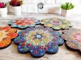 Ceramic Coaster Wall Dishes, Ceramic Tile Trivet, Hot Pad, Kitchen Decor hanging